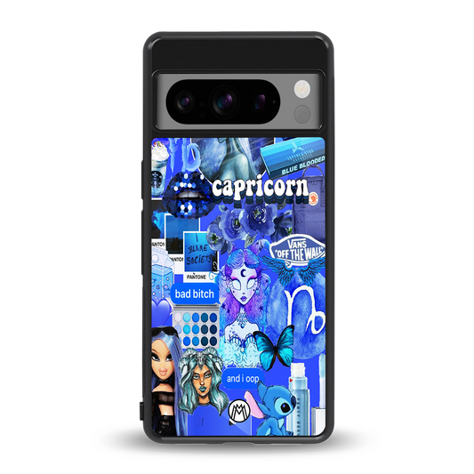 capricorn aesthetic collage back phone cover | glass case for google pixel 8 pro