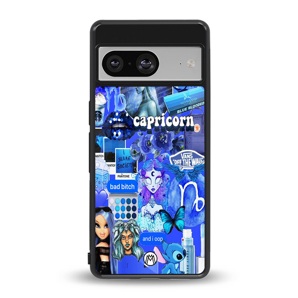 capricorn aesthetic collage back phone cover | glass case for Google Pixel 8