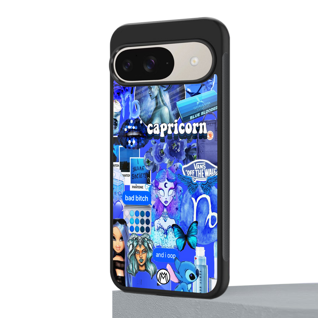 capricorn aesthetic collage back phone cover | glass case for google pixel 9