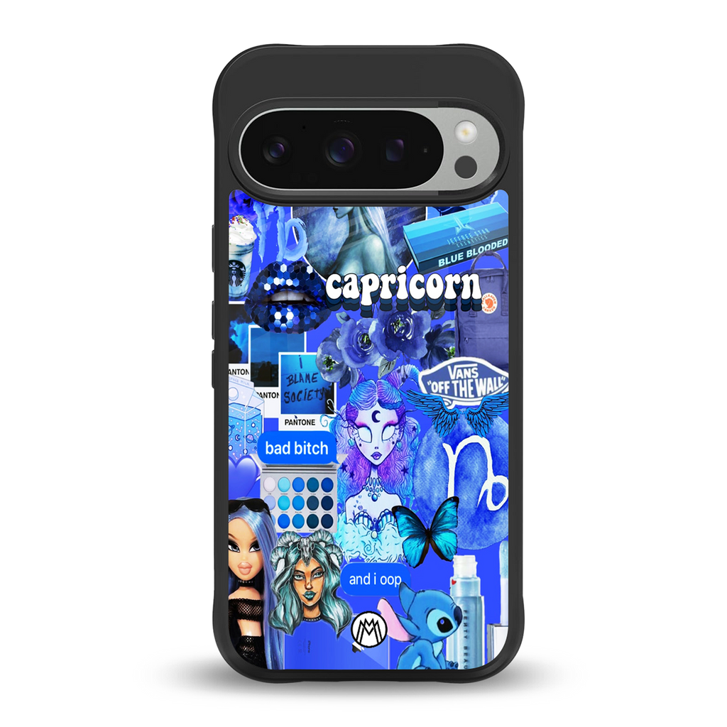 capricorn aesthetic collage back phone cover | glass case for google pixel 9 pro