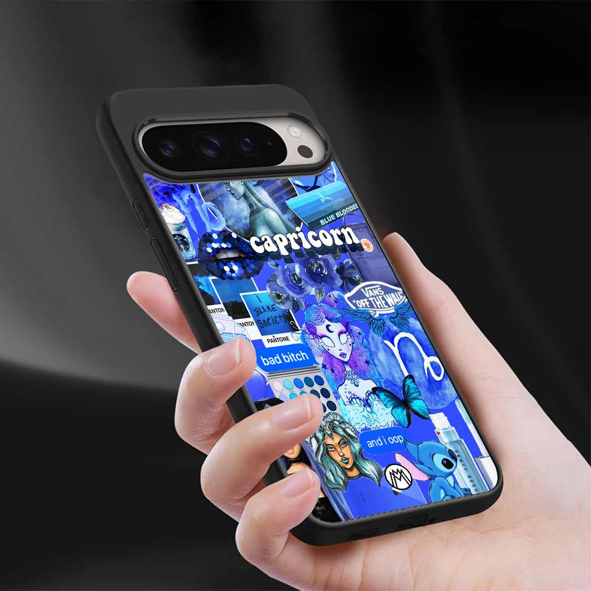 capricorn aesthetic collage back phone cover | glass case for google pixel 9 pro