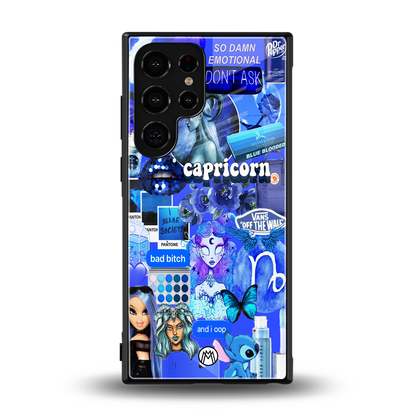 capricorn aesthetic collage back phone cover | glass case for samsung galaxy s23 ultra