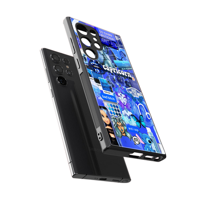 capricorn aesthetic collage back phone cover | glass case for samsung galaxy s23 ultra