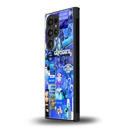 capricorn aesthetic collage back phone cover | glass case for samsung galaxy s23 ultra