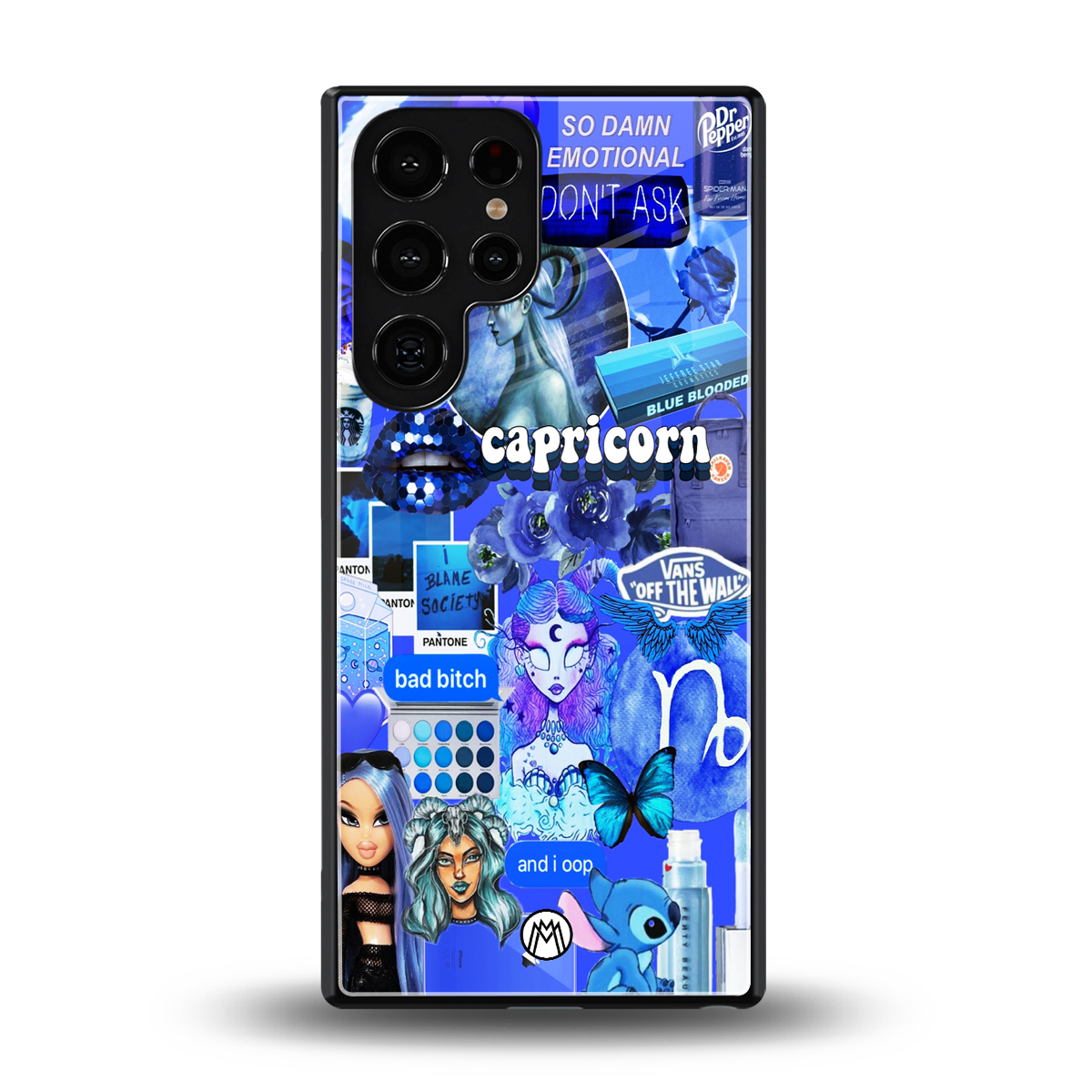 capricorn aesthetic collage back phone cover | glass case for samsung galaxy s25 ultra