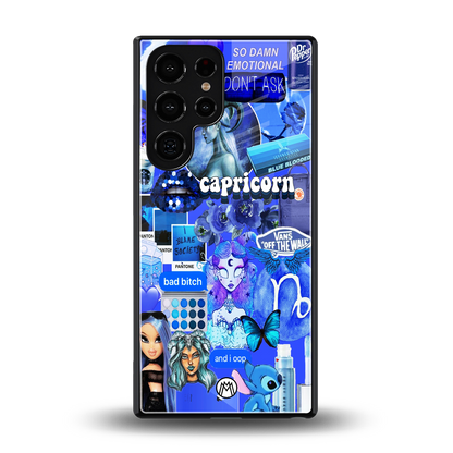 capricorn aesthetic collage back phone cover | glass case for samsung galaxy s25 ultra