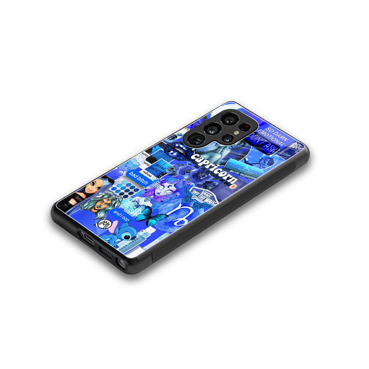 capricorn aesthetic collage back phone cover | glass case for samsung galaxy s25 ultra