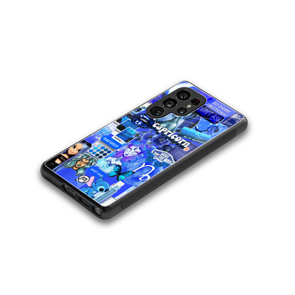 capricorn aesthetic collage back phone cover | glass case for samsung galaxy s25 ultra