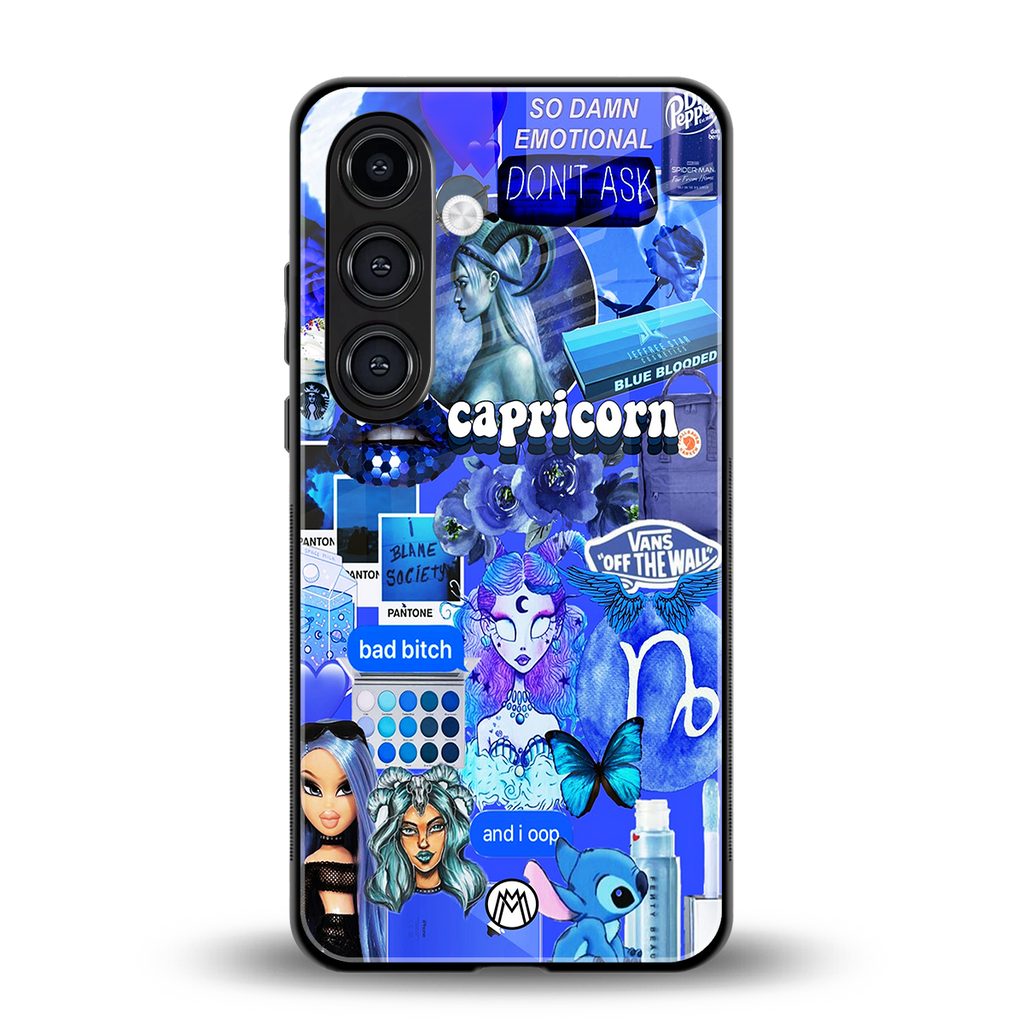 capricorn aesthetic collage back phone cover | glass case for samsung galaxy s24