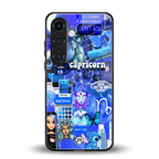 capricorn aesthetic collage back phone cover | glass case for samsung galaxy s24 fe