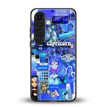 capricorn aesthetic collage back phone cover | glass case for samsung galaxy s24 fe