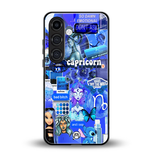 capricorn aesthetic collage back phone cover | glass case for samsung galaxy s24 fe