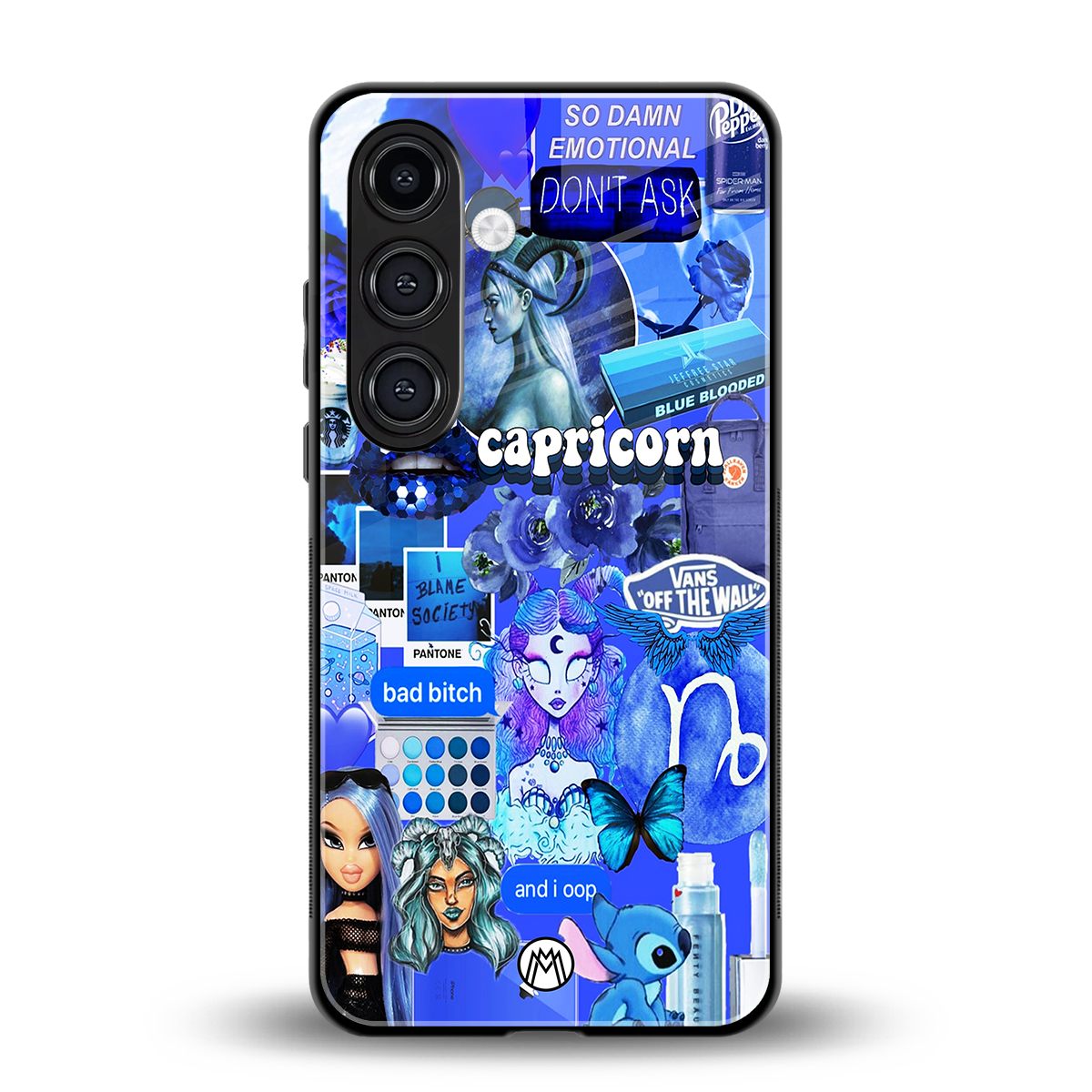 capricorn aesthetic collage back phone cover | glass case for samsung galaxy s24 plus