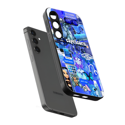 capricorn aesthetic collage back phone cover | glass case for samsung galaxy s24