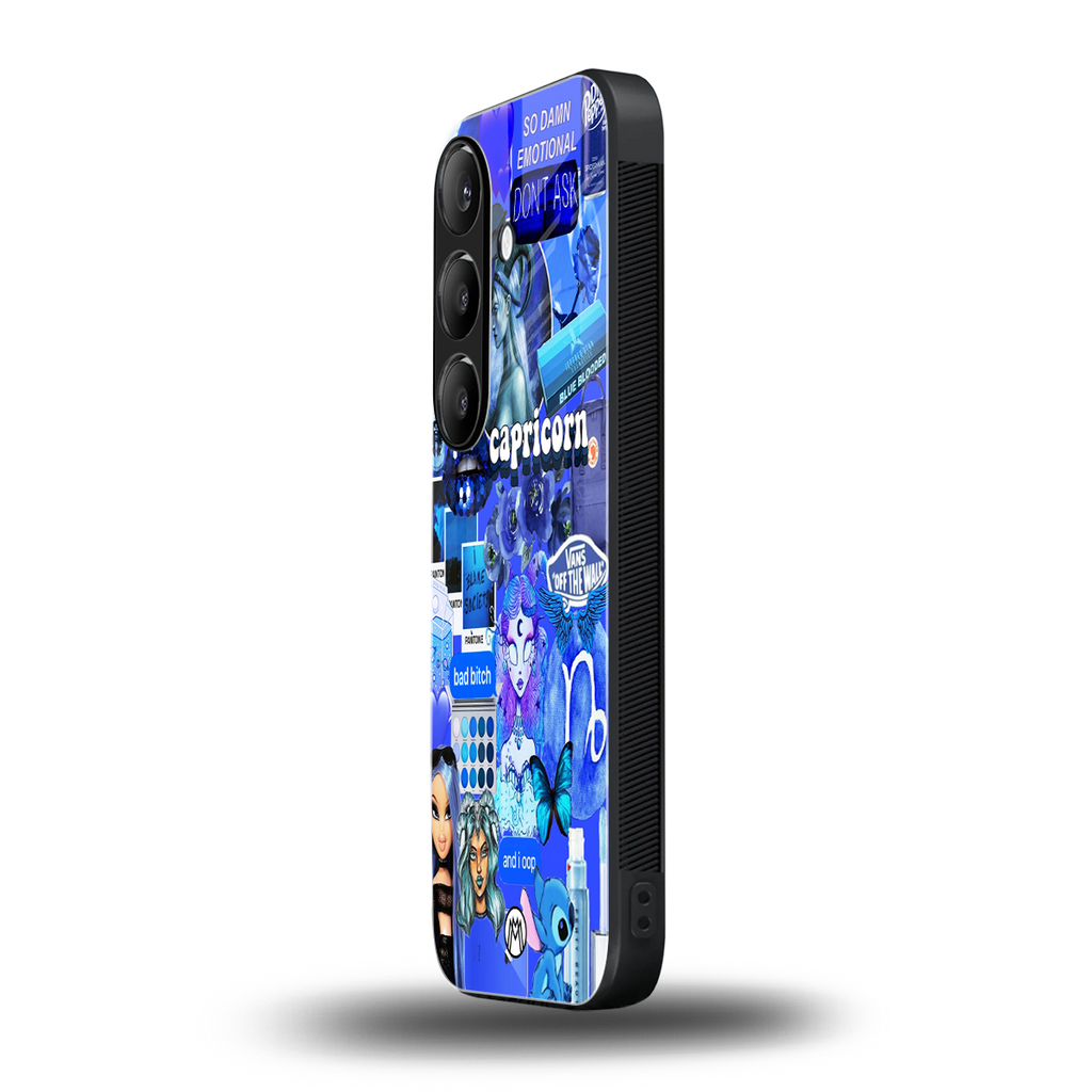 capricorn aesthetic collage back phone cover | glass case for samsung galaxy s24