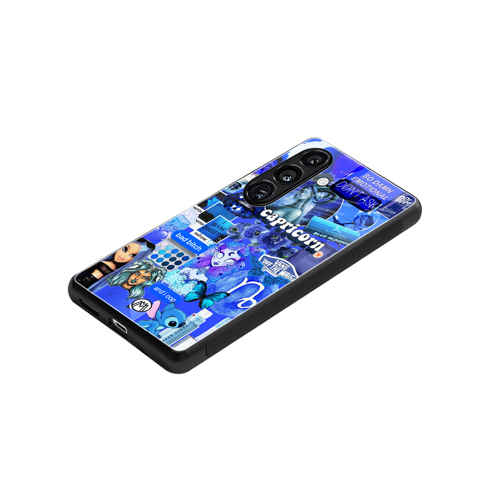 capricorn aesthetic collage back phone cover | glass case for samsung galaxy s24