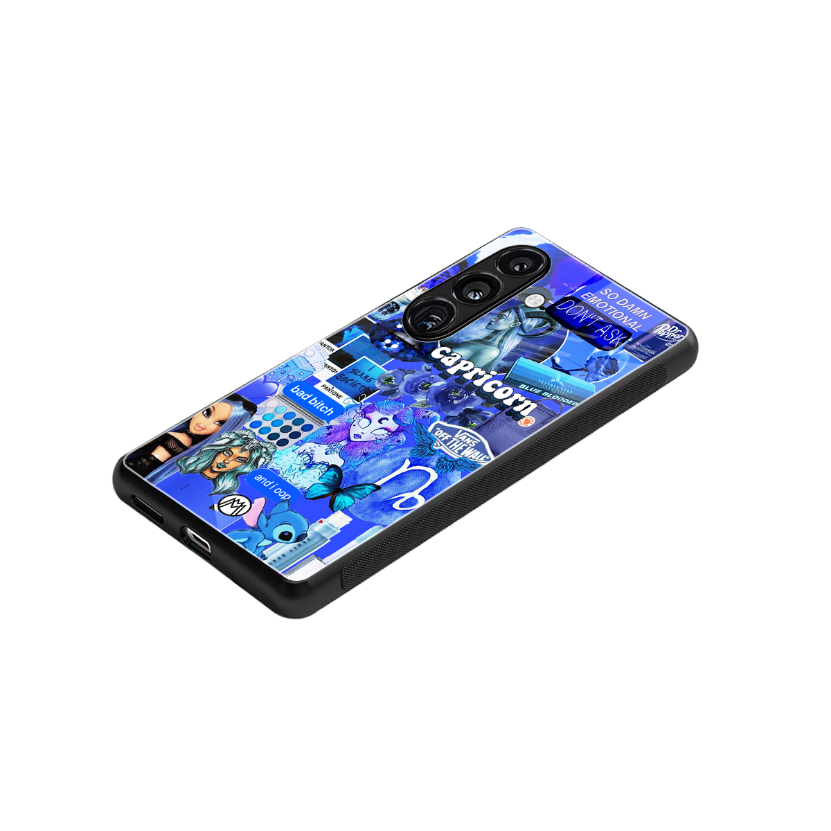 capricorn aesthetic collage back phone cover | glass case for samsung galaxy s24 plus