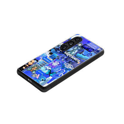 capricorn aesthetic collage back phone cover | glass case for samsung galaxy s24 plus