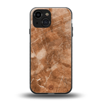 caramel brown marble back phone cover | glass case for iphone 13 mini