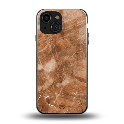 caramel brown marble back phone cover | glass case for iphone 13 mini