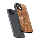caramel brown marble back phone cover | glass case for iphone 13 mini