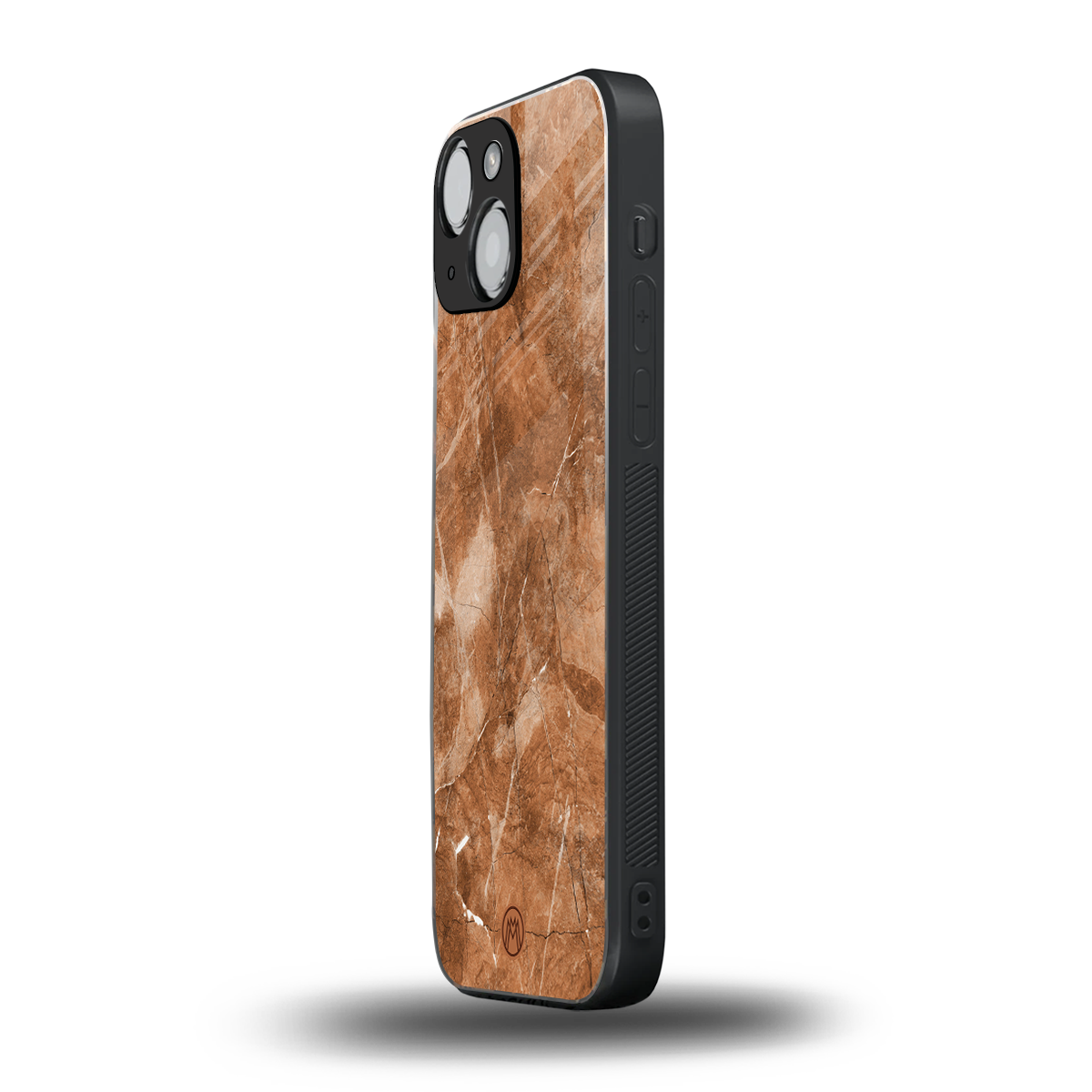 caramel brown marble back phone cover | glass case for iphone 13 mini