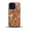 caramel brown marble back phone cover | glass case for iphone 13 pro