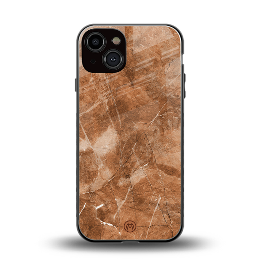 caramel brown marble back phone cover | glass case for iphone 13