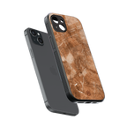 caramel brown marble back phone cover | glass case for iphone 15 plus