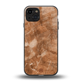 caramel brown marble back phone cover | glass case for iphone 15