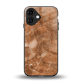 caramel brown marble back phone cover | glass case for iphone 16