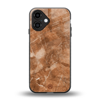 caramel brown marble back phone cover | glass case for iphone 16