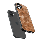caramel brown marble back phone cover | glass case for iphone 16