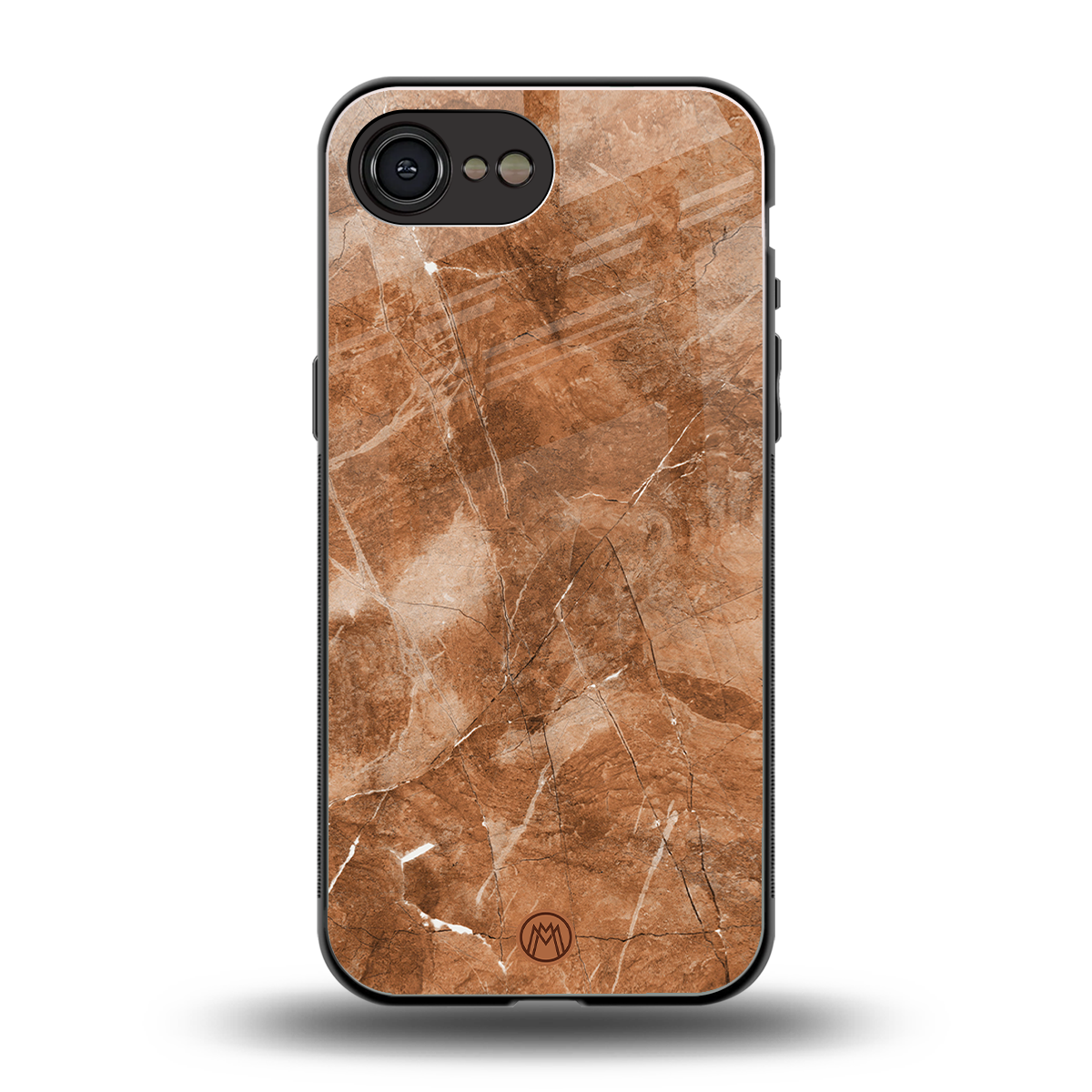 caramel brown marble back phone cover | glass case for iphone 16e