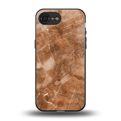 caramel brown marble back phone cover | glass case for iphone 16e