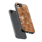 caramel brown marble back phone cover | glass case for iphone 16e