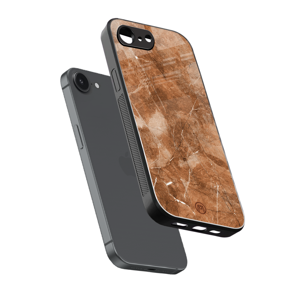 caramel brown marble back phone cover | glass case for iphone 16e