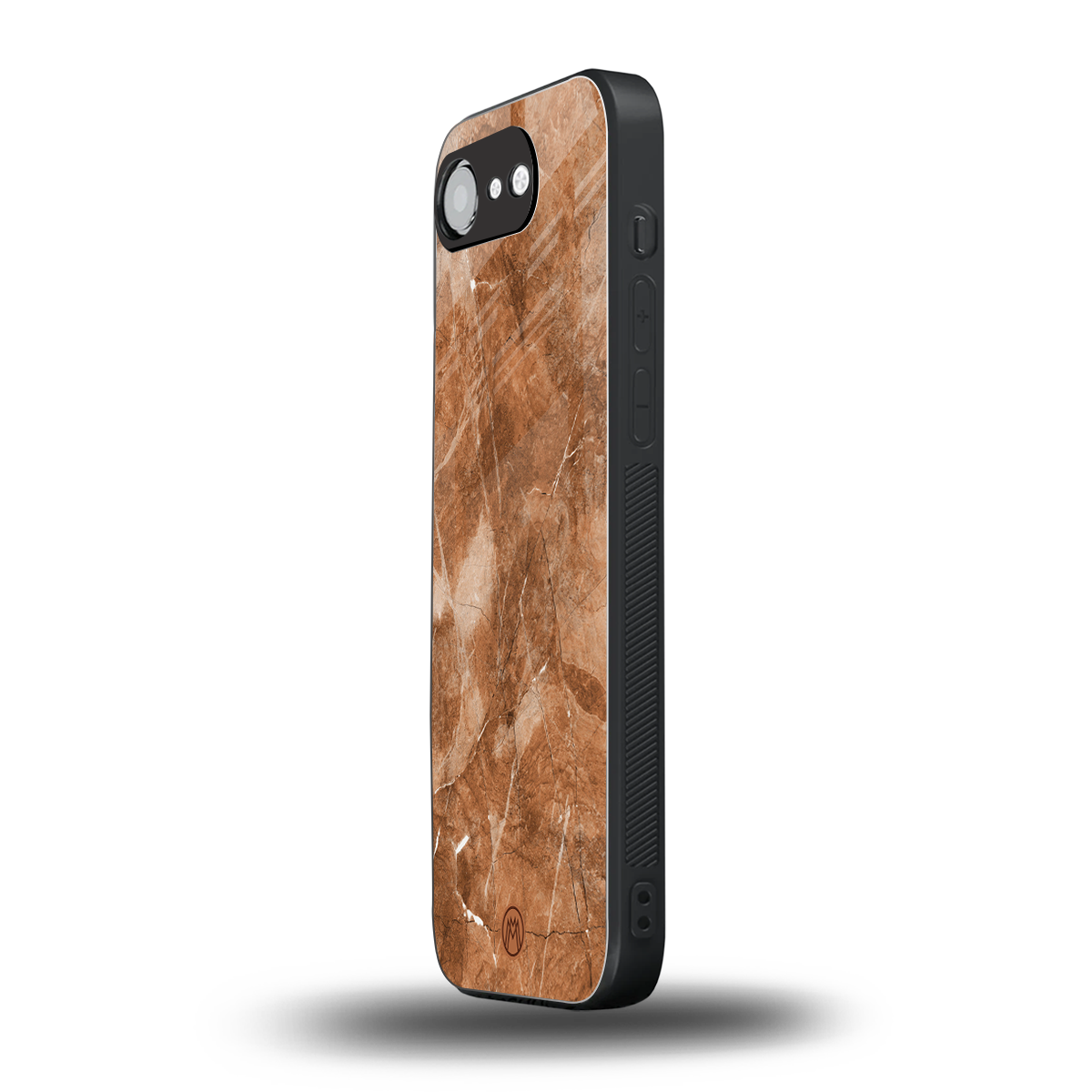 caramel brown marble back phone cover | glass case for iphone 16e