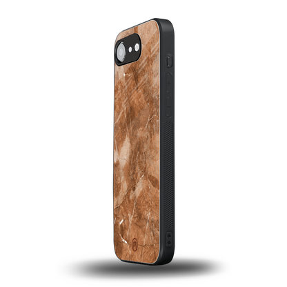 caramel brown marble back phone cover | glass case for iphone 16e