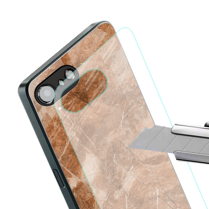 caramel brown marble back phone cover | glass case for iphone 16e