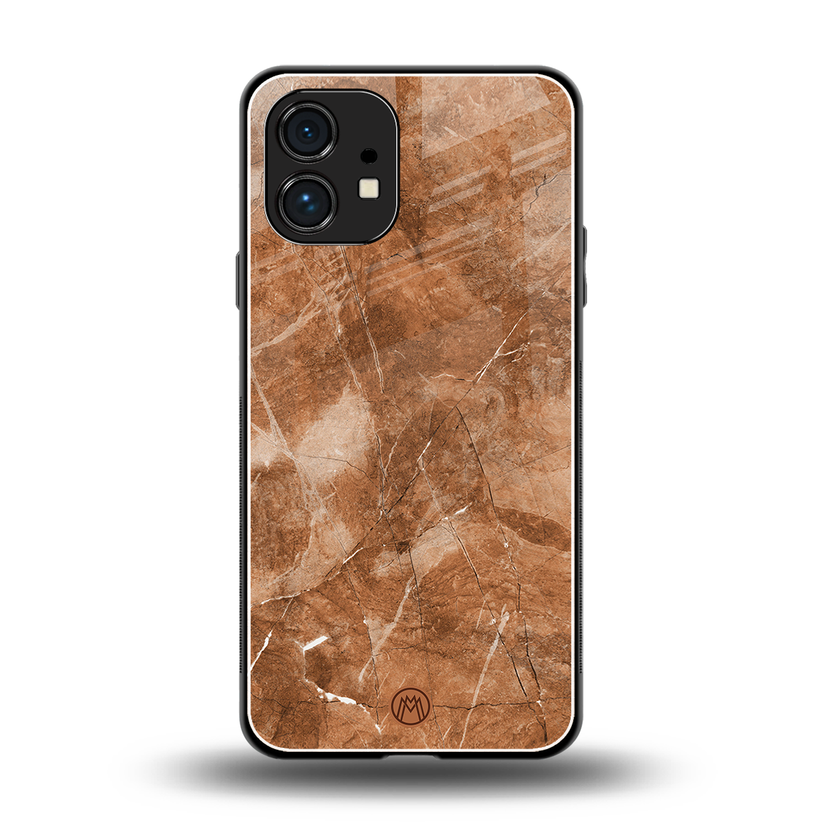 caramel brown marble back phone cover | glass case for nothing phone 1