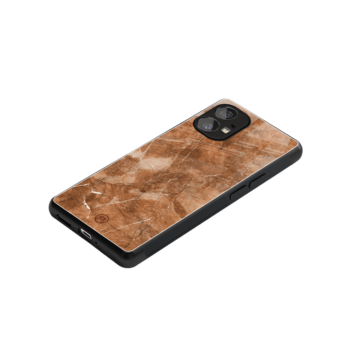 caramel brown marble back phone cover | glass case for nothing phone 1