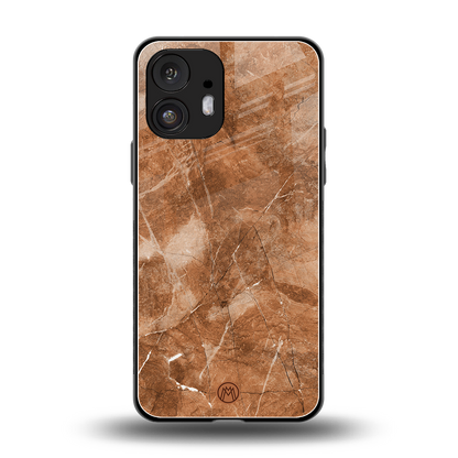 caramel brown marble back phone cover | glass case for nothing phone 2