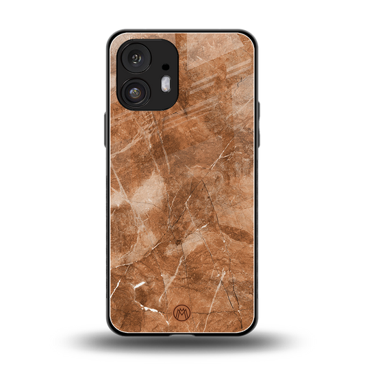 caramel brown marble back phone cover | glass case for nothing phone 2
