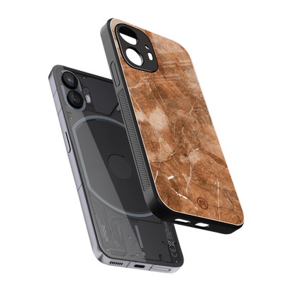 caramel brown marble back phone cover | glass case for nothing phone 2