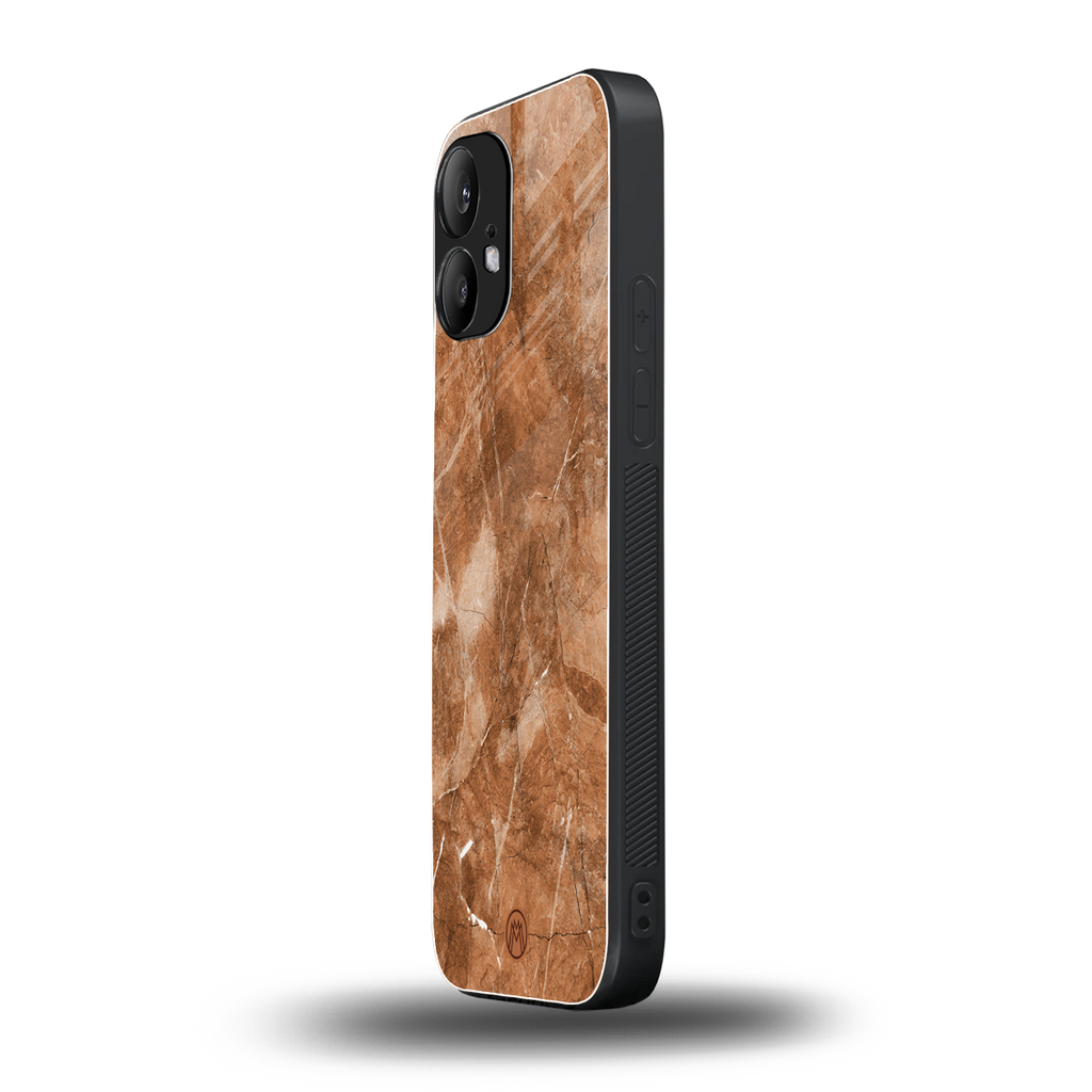 caramel brown marble back phone cover | glass case for nothing phone 2