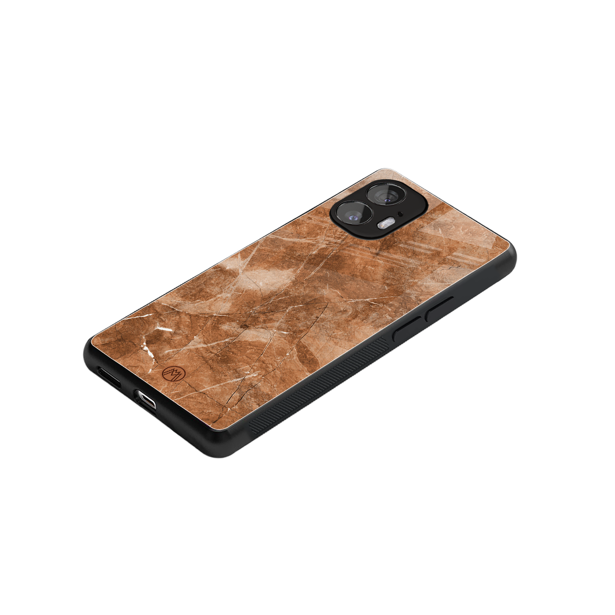 caramel brown marble back phone cover | glass case for nothing phone 2
