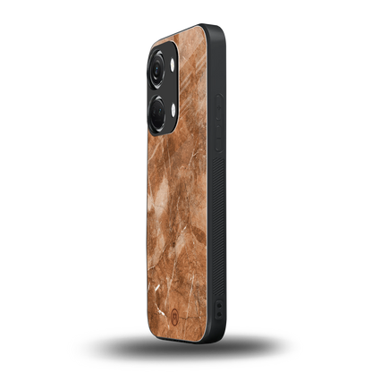 caramel brown marble back phone cover | glass case for oneplus nord 3