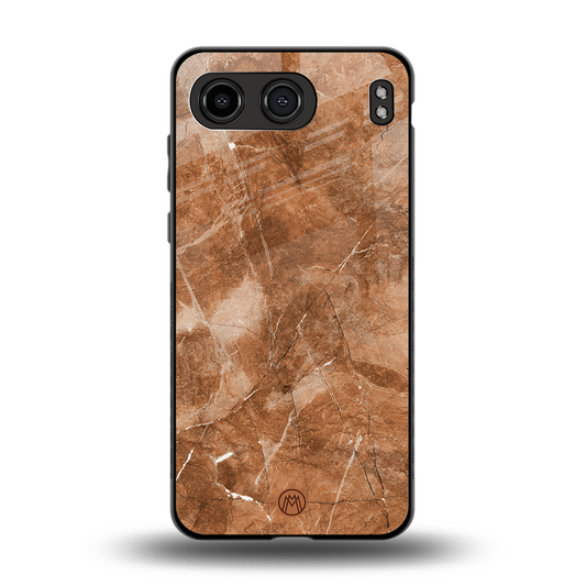 caramel brown marble back phone cover | glass case for oneplus nord 4