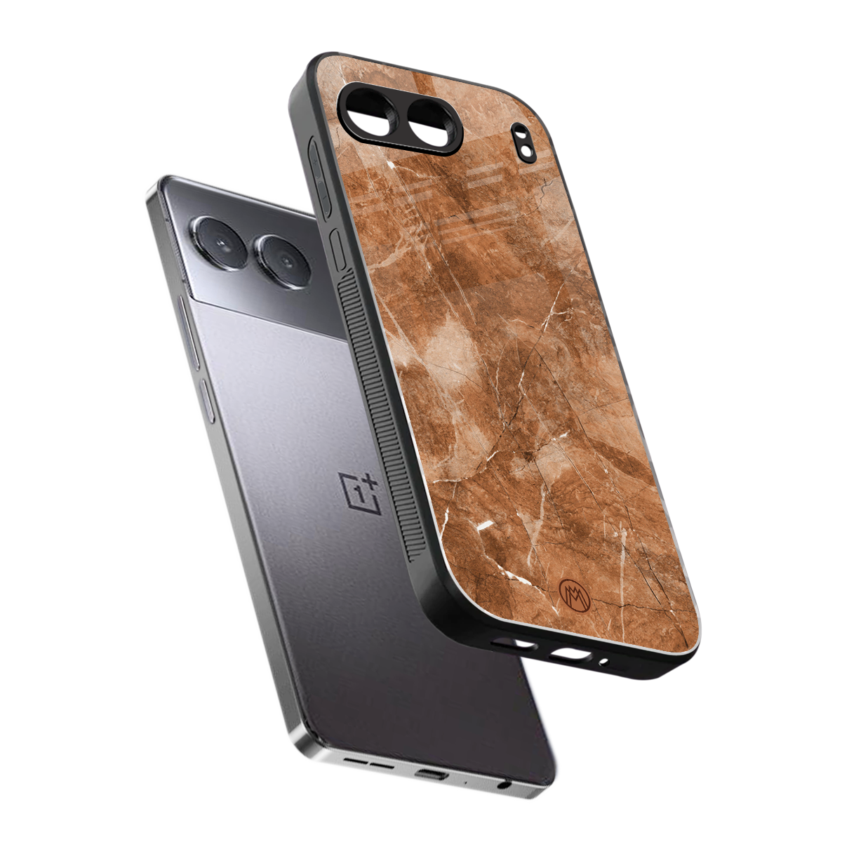 caramel brown marble back phone cover | glass case for oneplus nord 4